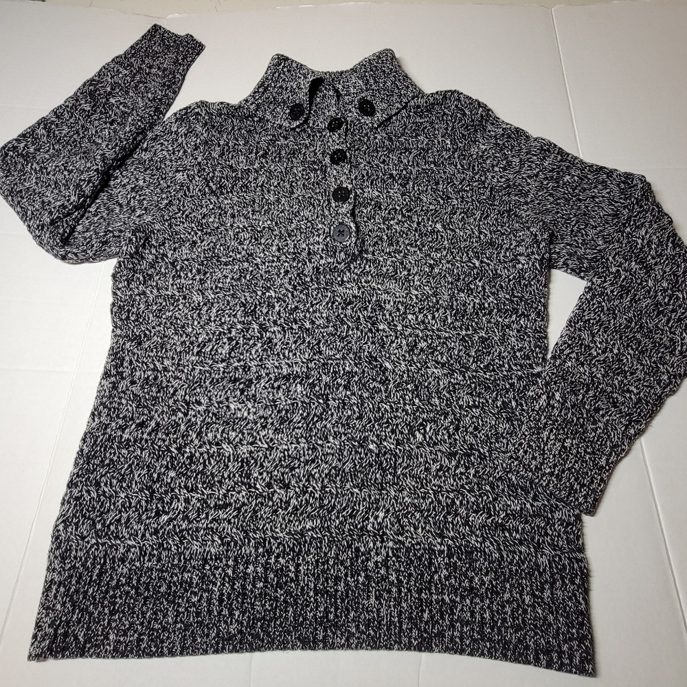 Liz Claiborne Black and White Cowl Neck Sweater